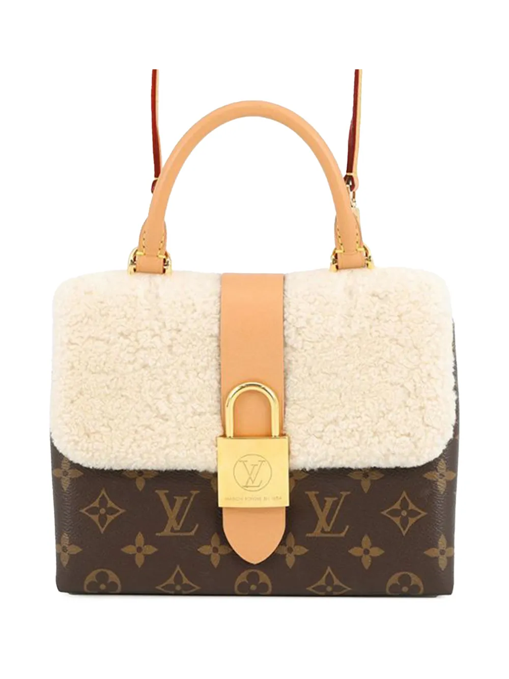 Louis Vuitton Pre-Owned 2021-2025 Monogram and Shearling Locky BB satchel - Marrone