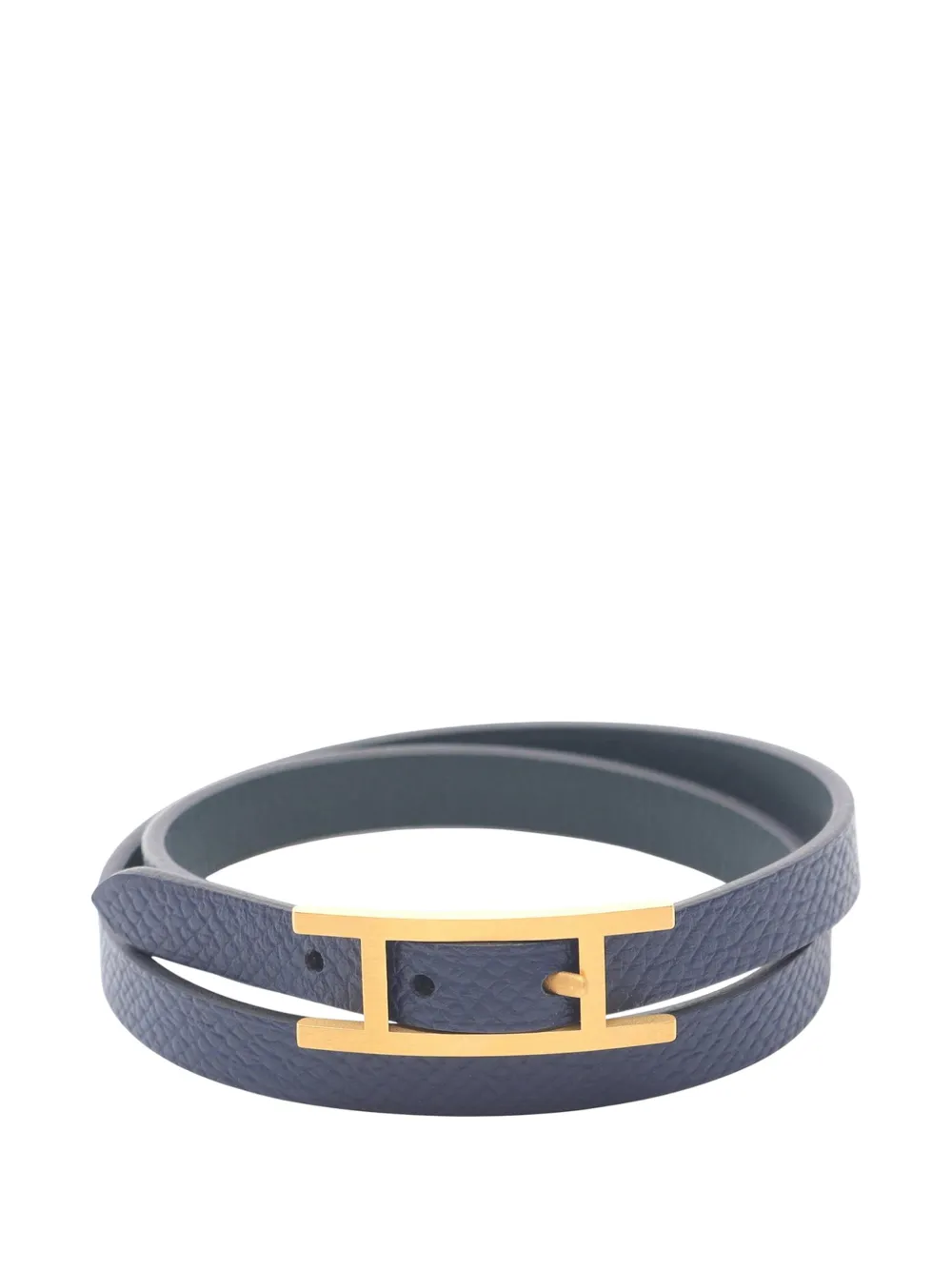 Hermès Pre-Owned 2004-2025 Epsom and Swift Behapi Double Tour Bracelet costume bracelet - Blu