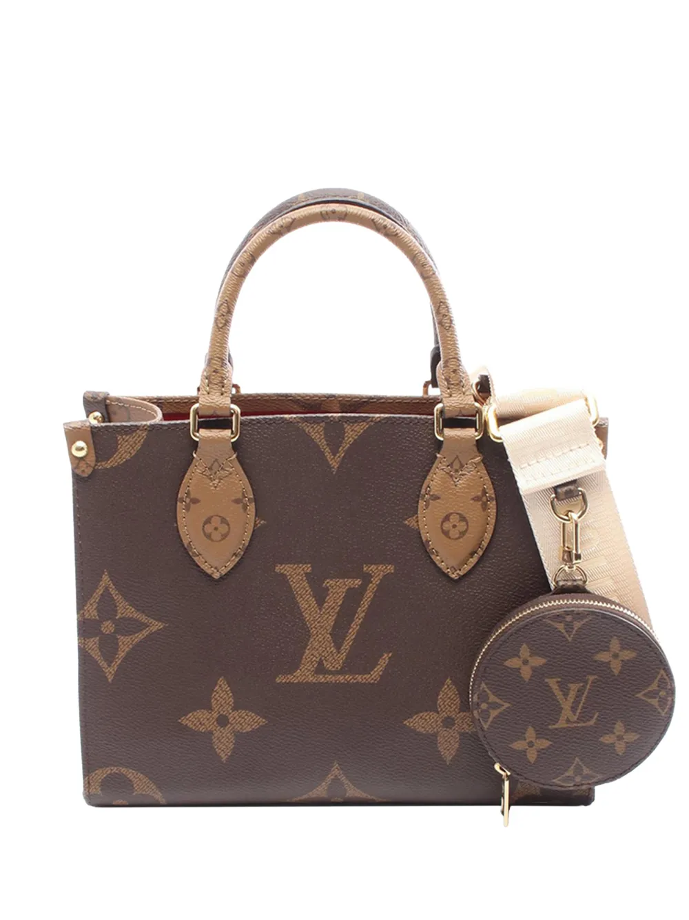 Louis Vuitton Pre-Owned 2021-2025 Monogram Reverse Giant OnTheGo PM satchel - Marrone