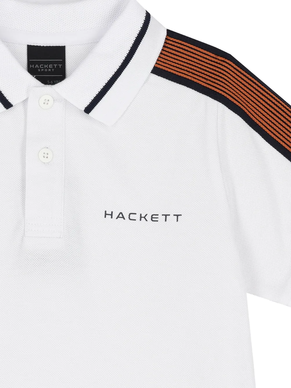 Hackett Kids Poloshirt met gestreept detail Wit