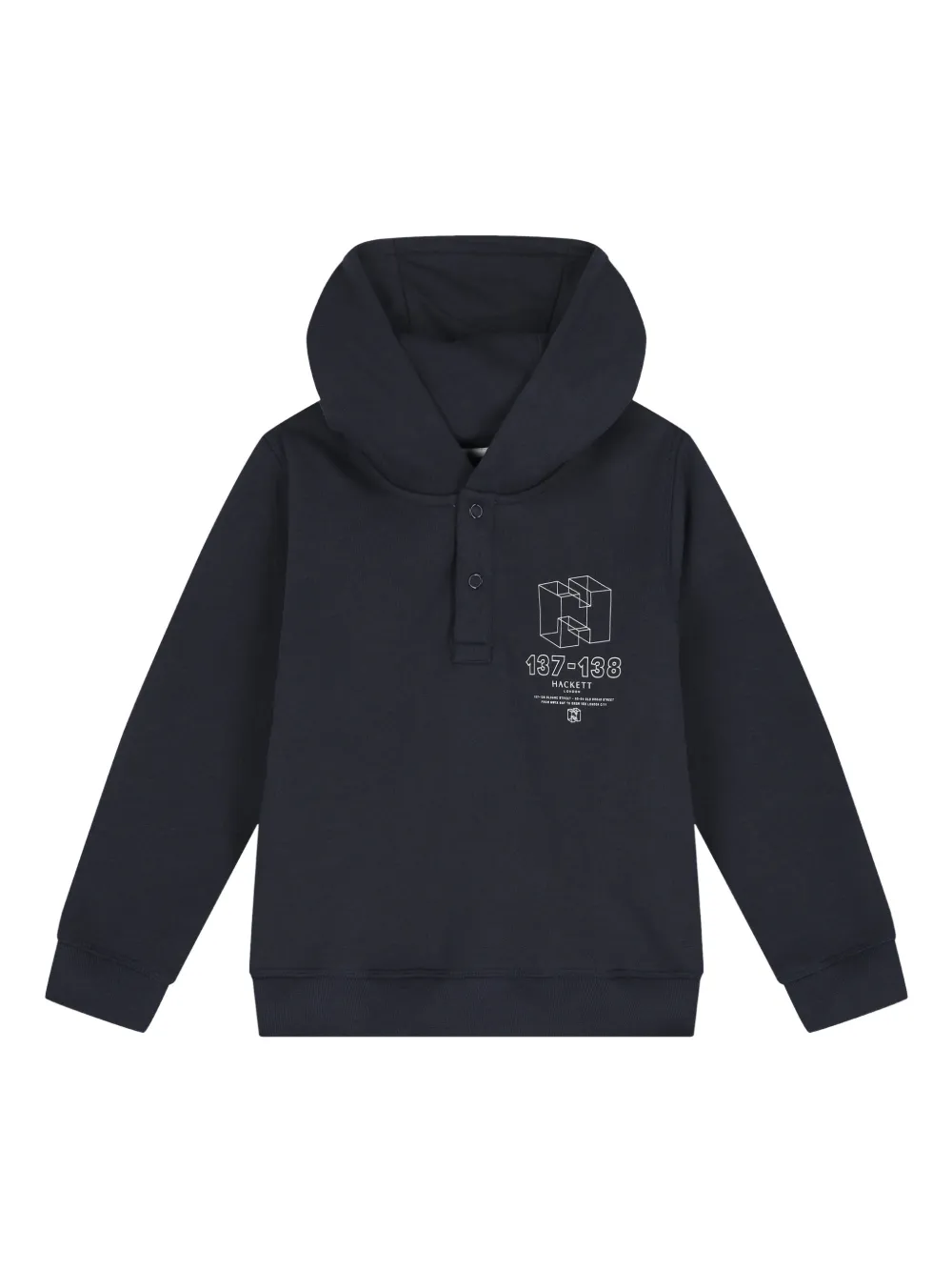Hackett Kids Felpa con logo H e cappuccio - Blu