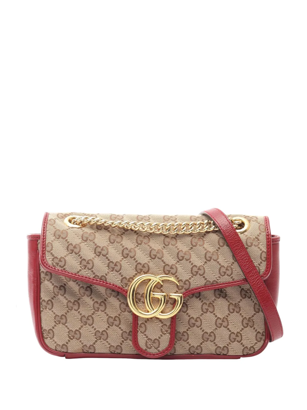 Gucci Pre-Owned 2016-2025 Medium GG Marmont Matelasse Diagonal GG Canvas shoulder bag - Marrone