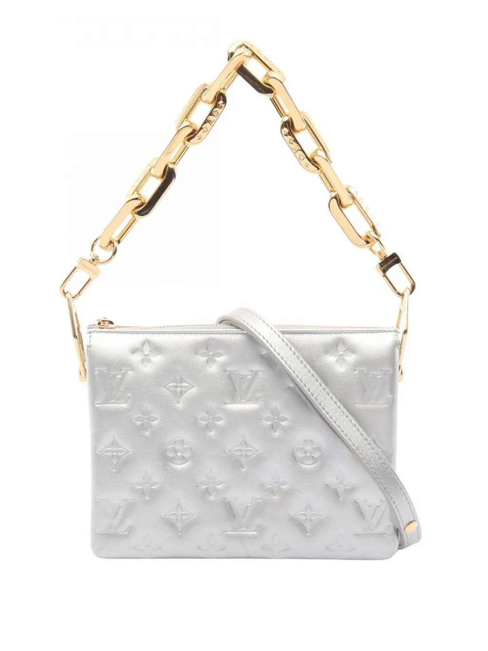 Louis Vuitton Pre-Owned 2021-2025 Monogram Embossed Puffy Lambskin Coussin PM shoulder bag - Silber