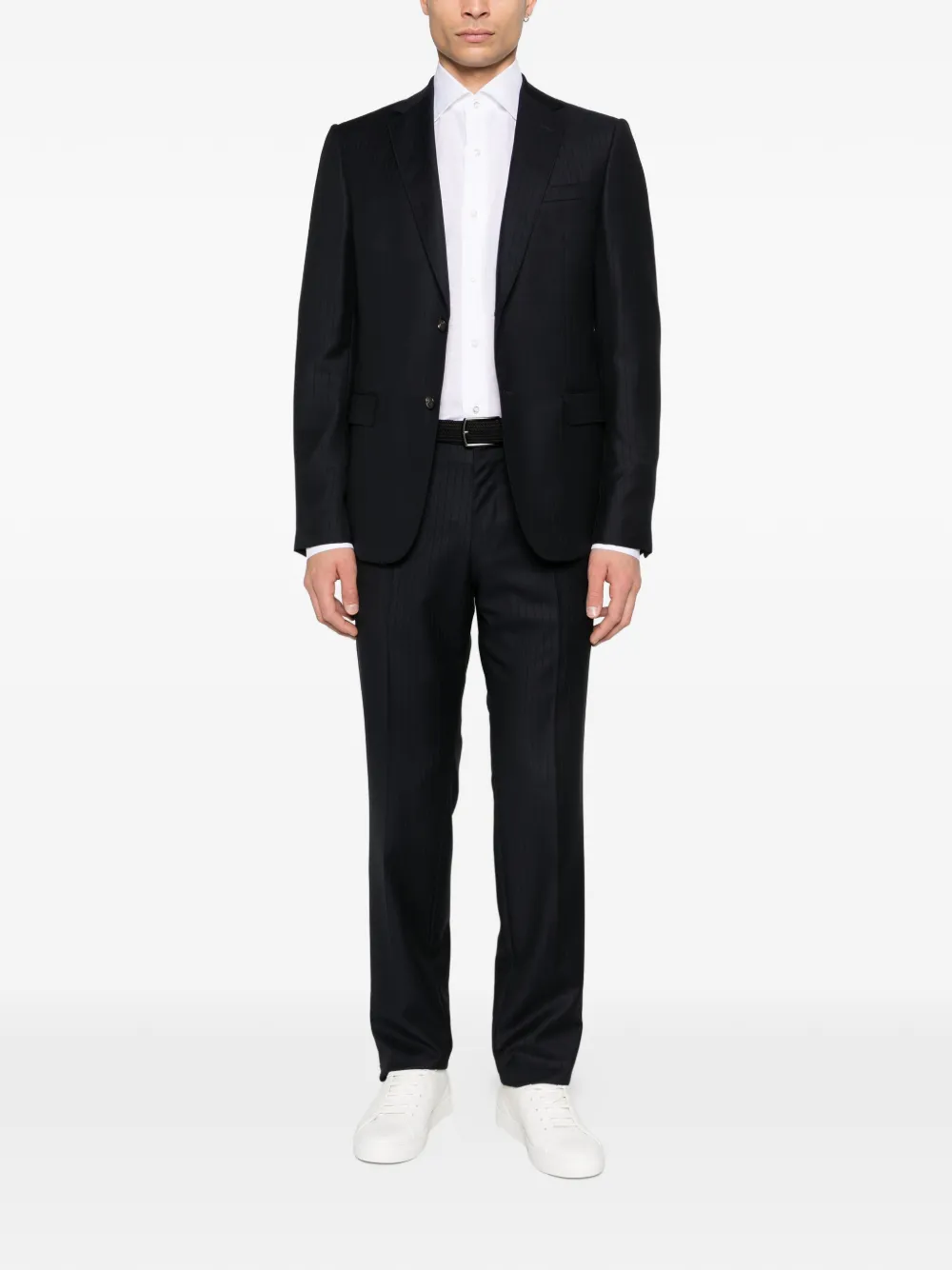 Isaia buttoned long-sleeve shirt - Wit