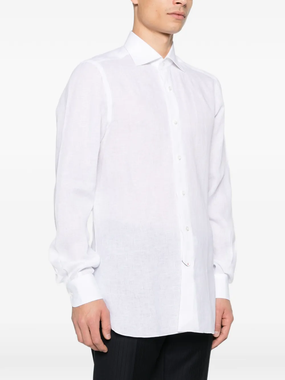  Isaia Buttoned Long-sleeve Shirt - White 