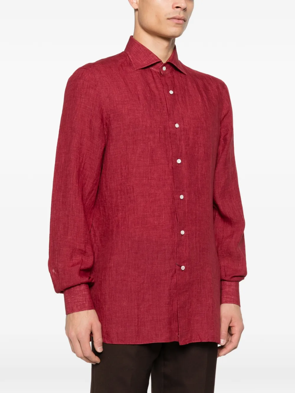  Isaia Buttoned Shirt - Red 