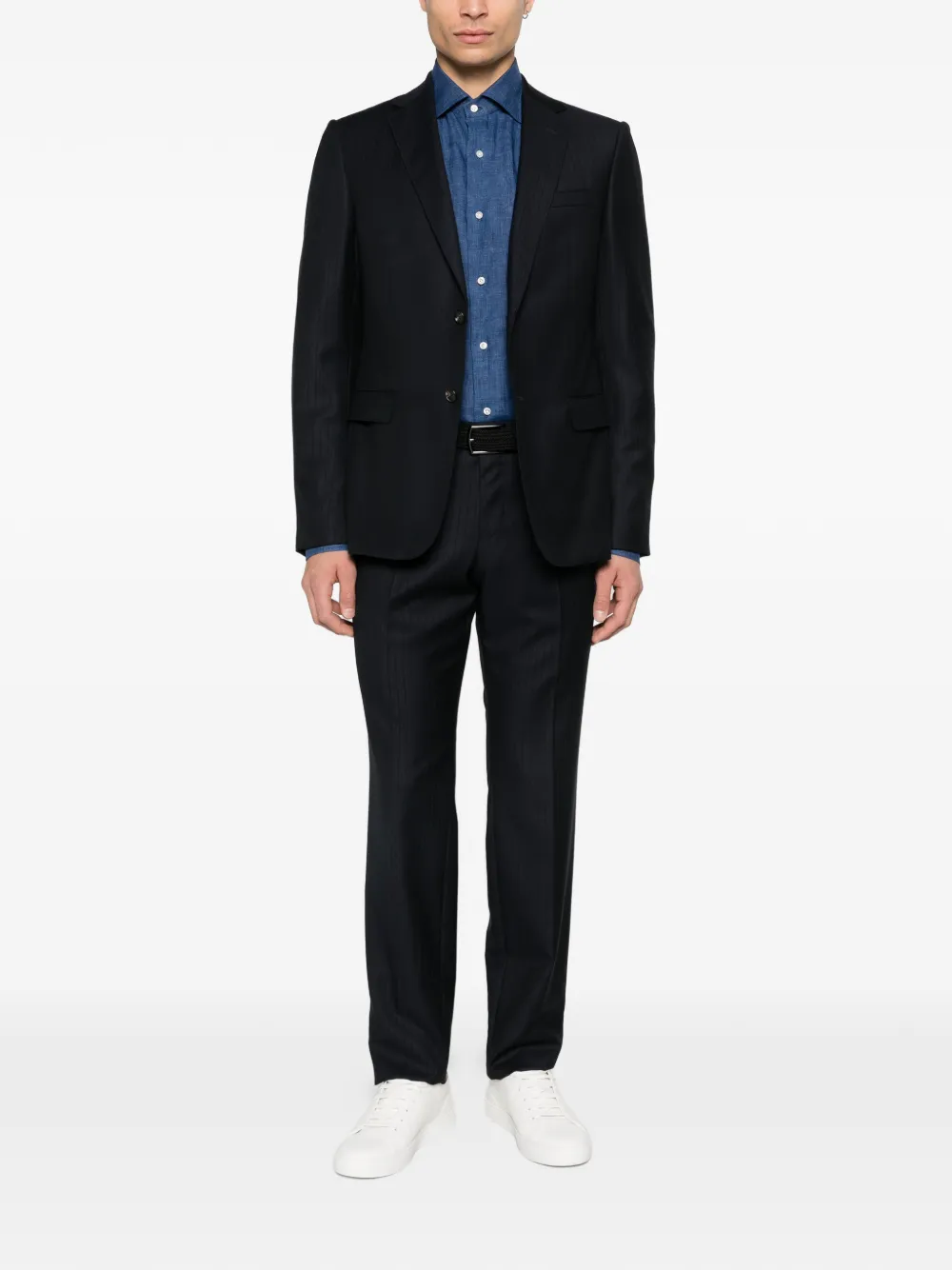 Isaia buttoned long-sleeve shirt - Blauw