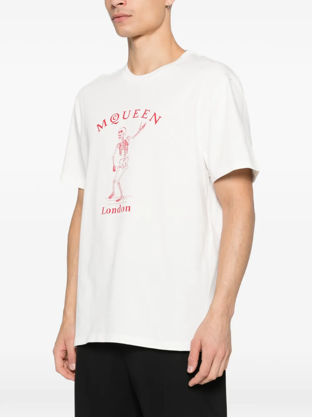 Alexander McQueen T-shirt met skeletprint Wit