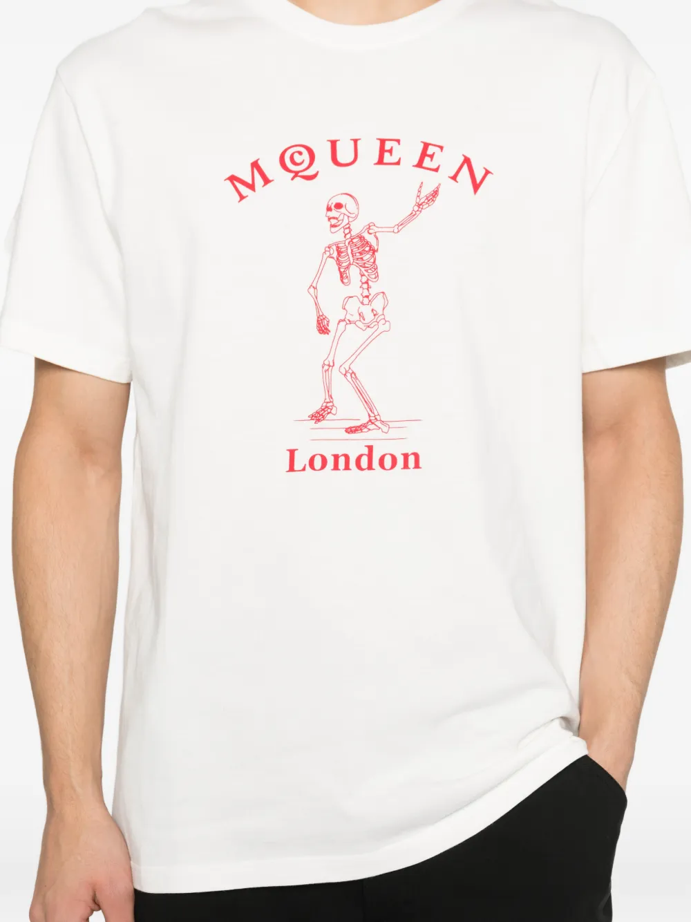 Alexander McQueen T-shirt met skeletprint Wit