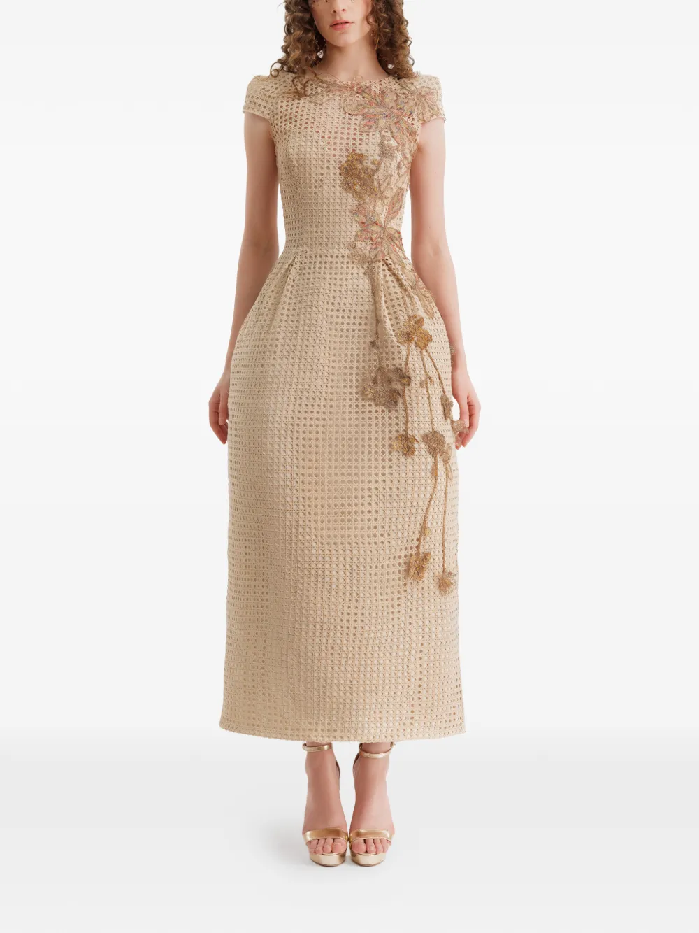 Gemy Maalouf openwork midi dress - Beige