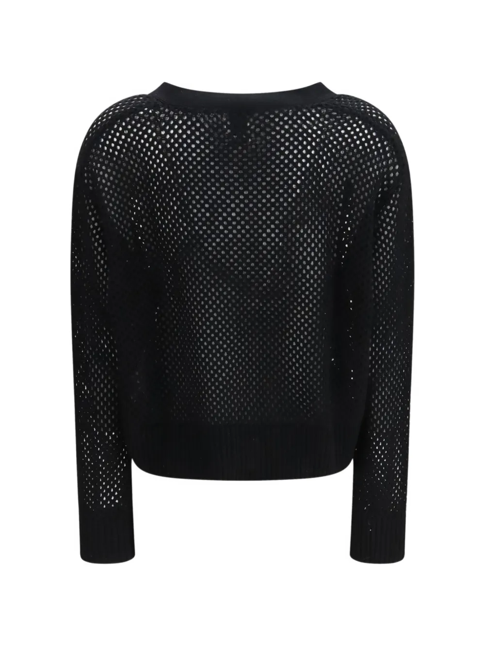 Allude Vest met V-hals en knoop Zwart