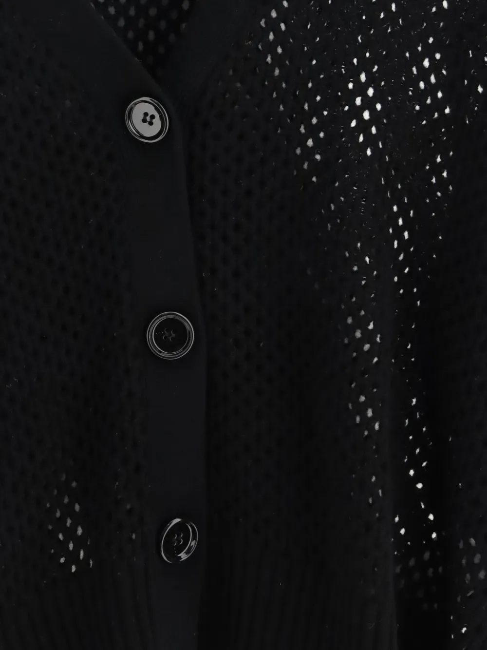 Allude Vest met V-hals en knoop Zwart
