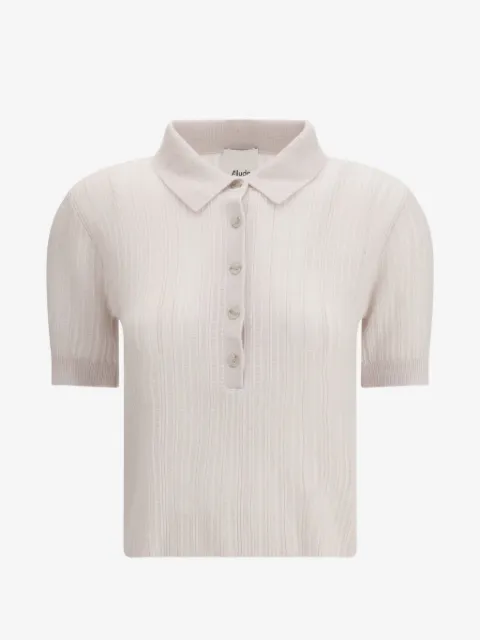 Allude polo neck short sleeve top