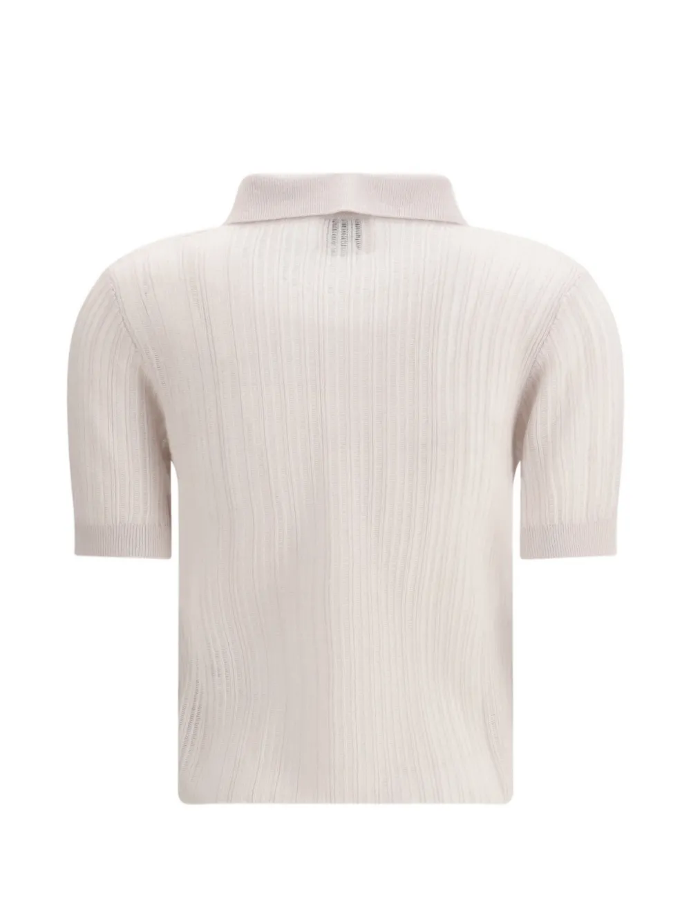 Allude polo neck short sleeve top - Beige