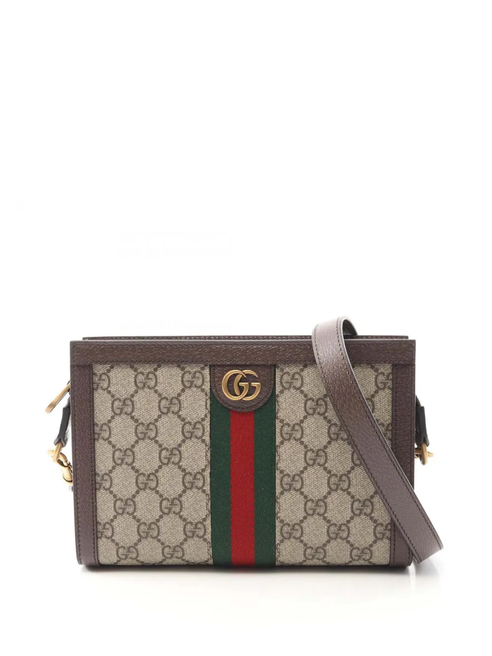 Gucci Pre-Owned 2016-2025 Small GG Supreme Web Ophidia crossbody bag - Marrone