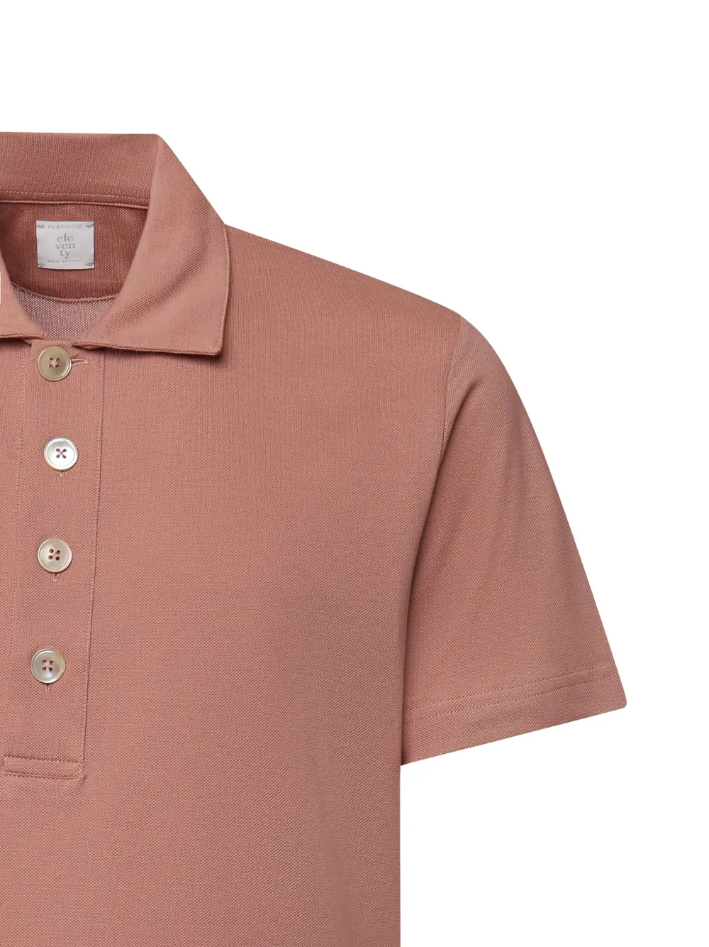 Eleventy Poloshirt met knopen Roze