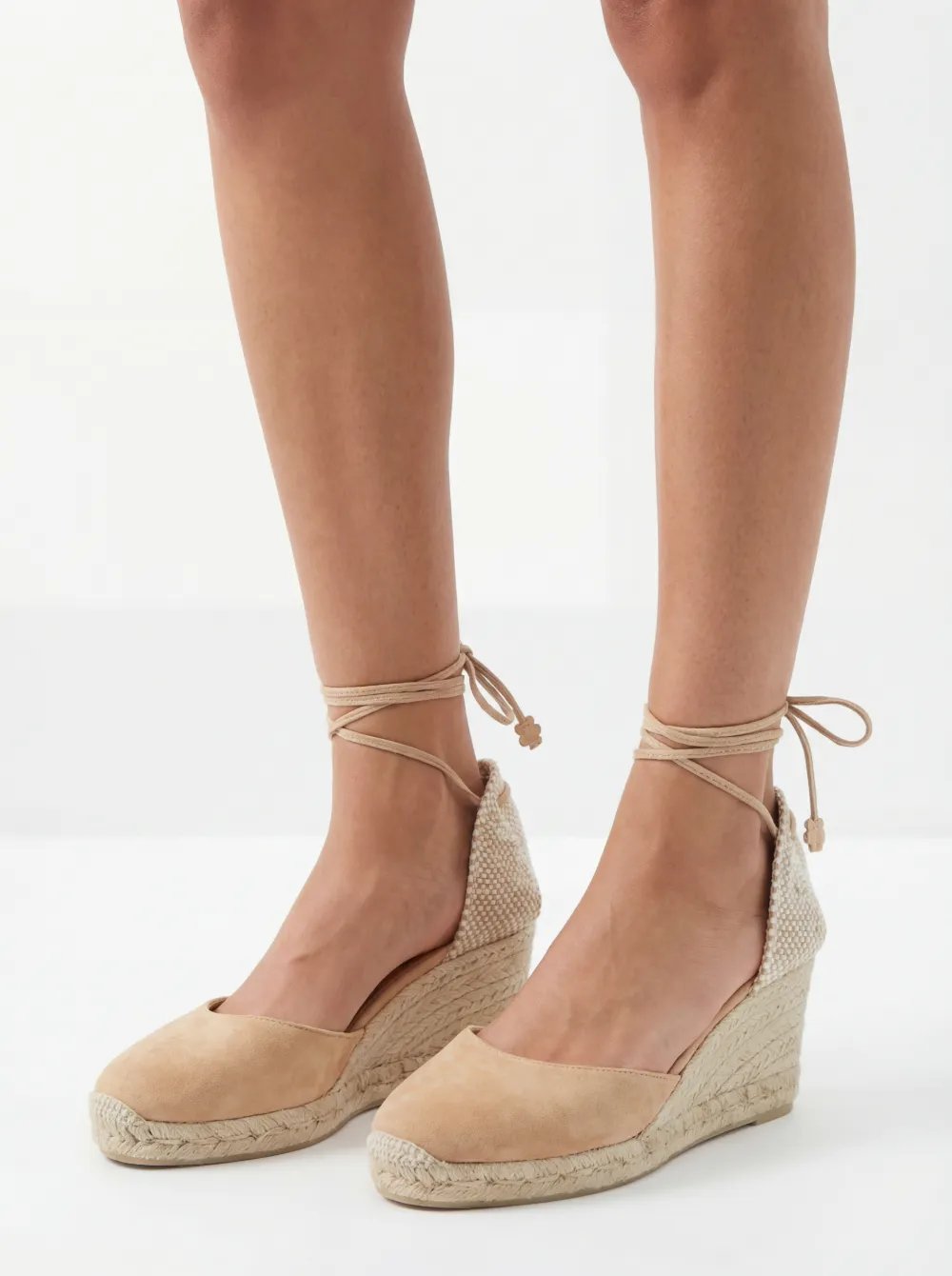 Castañer Carina espadrilles met gestrikt enkelbandje Beige