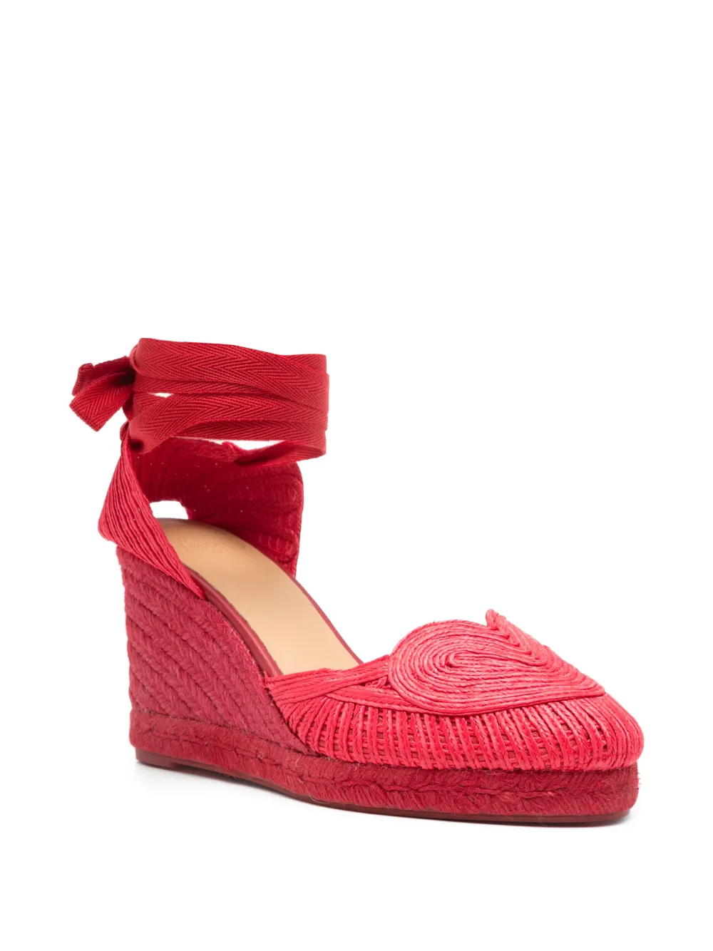 Castañer Cacia geweven gestrikte espadrilles Rood