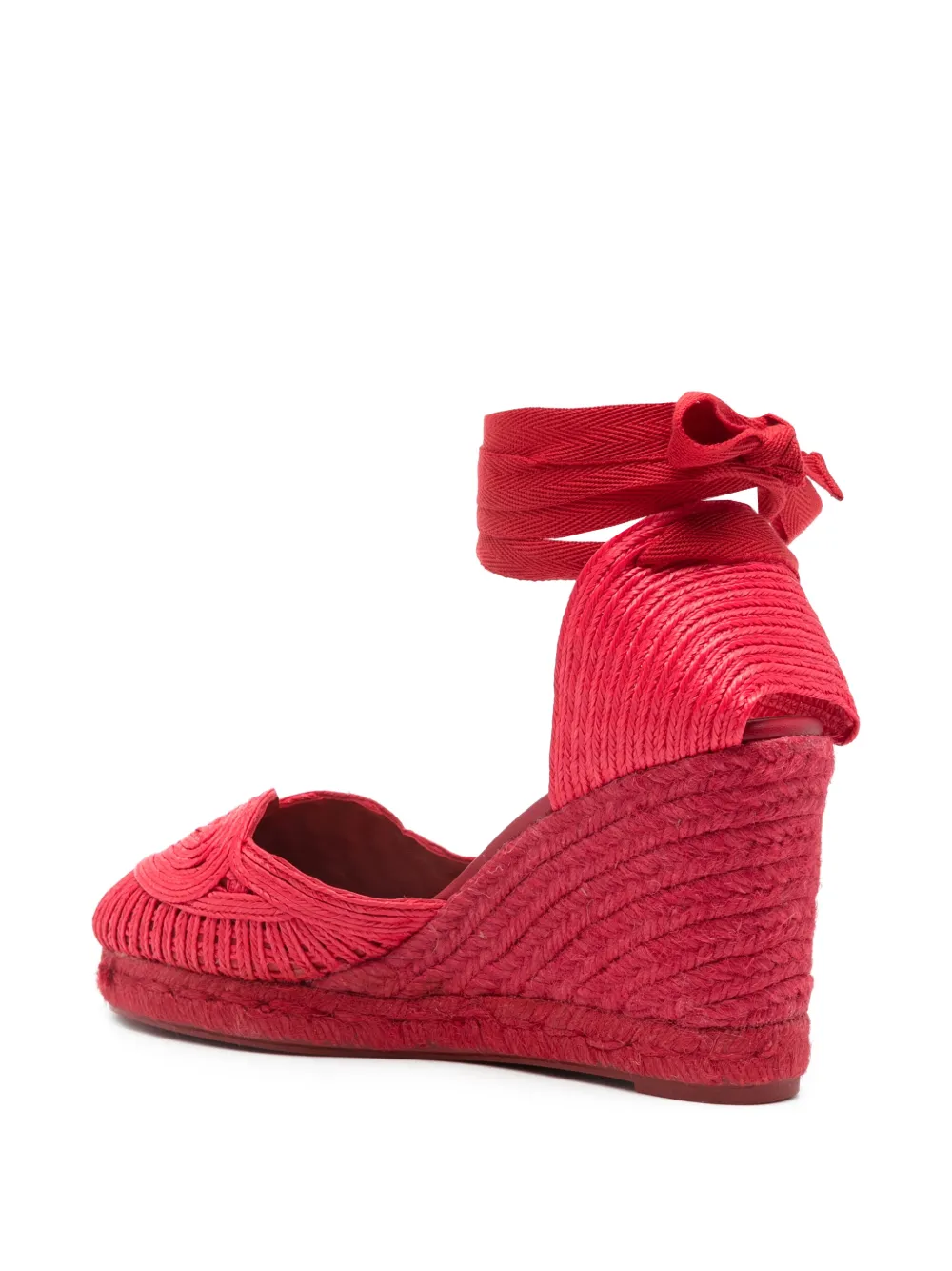 Castañer Cacia geweven gestrikte espadrilles Rood