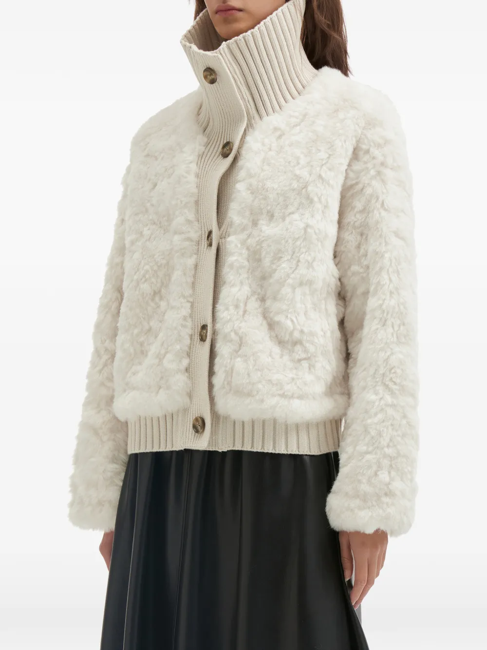  B+ab Button Collar Jacket - Neutrals 