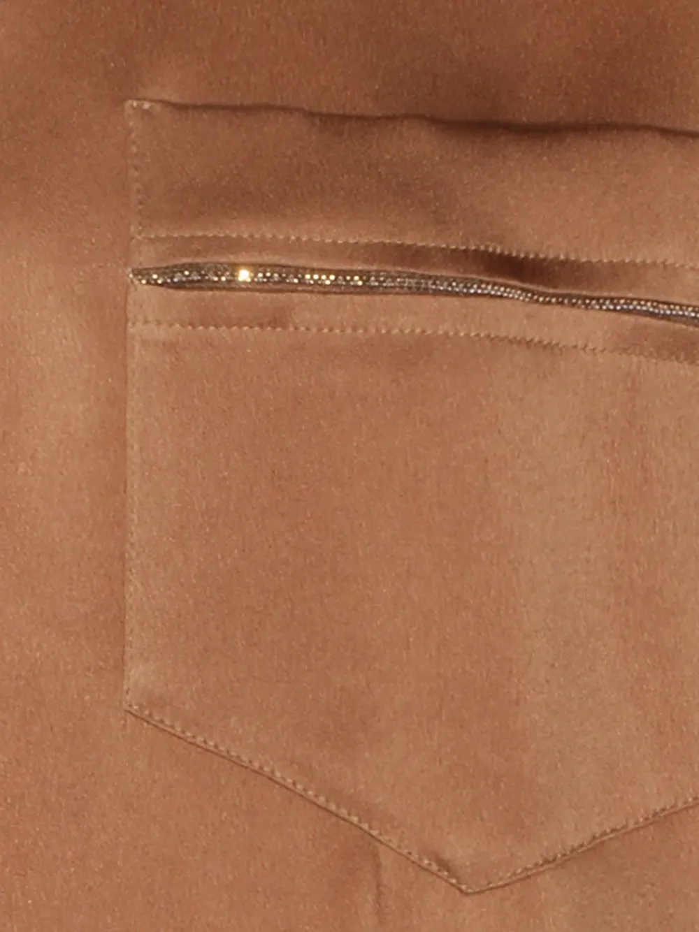 Fabiana Filippi T-shirt met V-hals en zak Beige