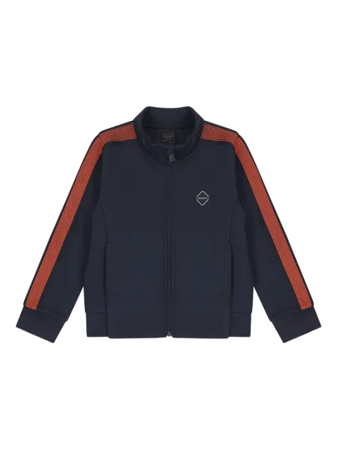 Hackett Kids Lounge Track logo zip-up striped-sleeve sweatshirt