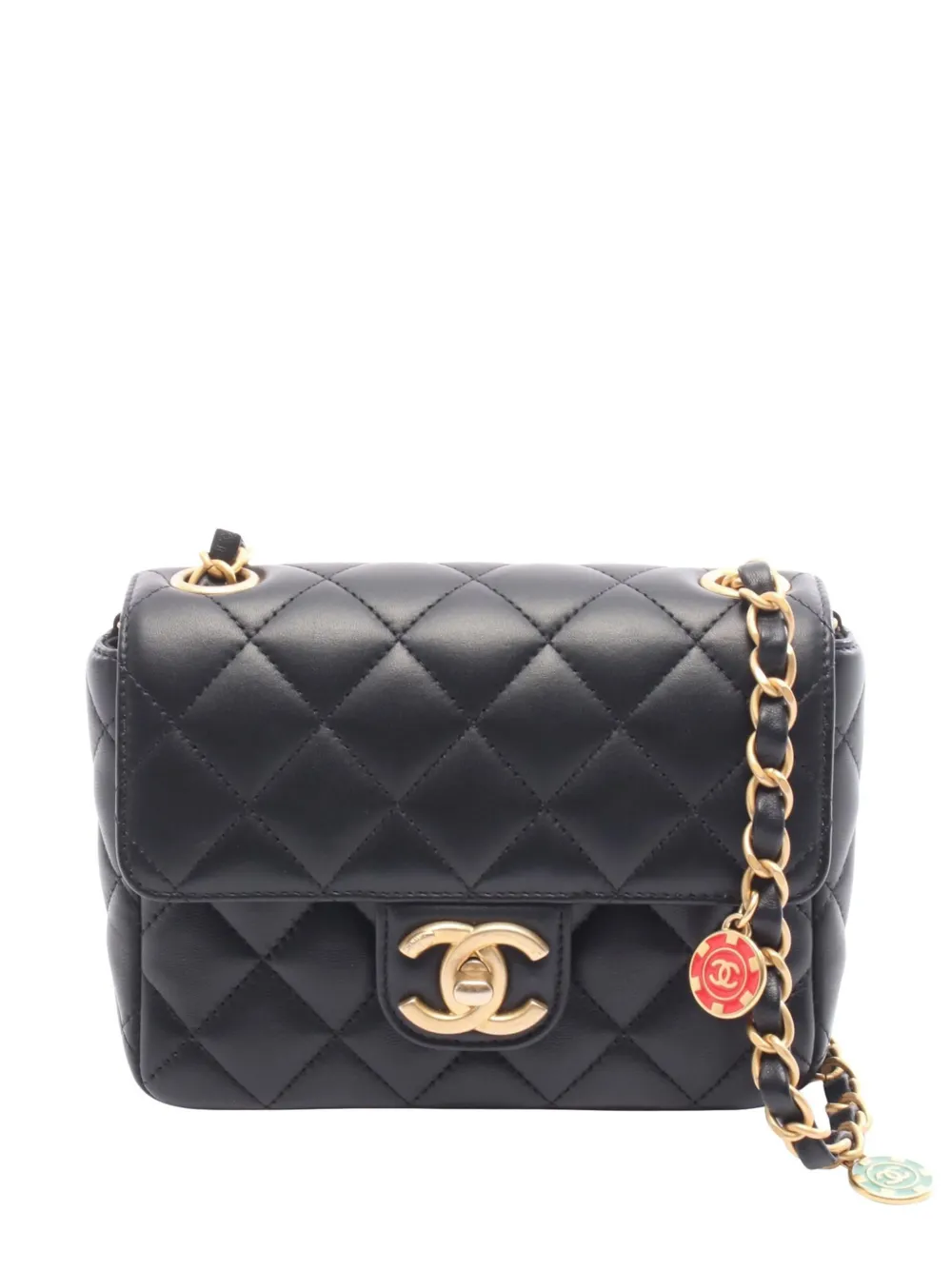 CHANEL Pre-Owned 2021-2025 Mini CC Quilted Lambskin Square Flap Bag crossbody bag - Nero