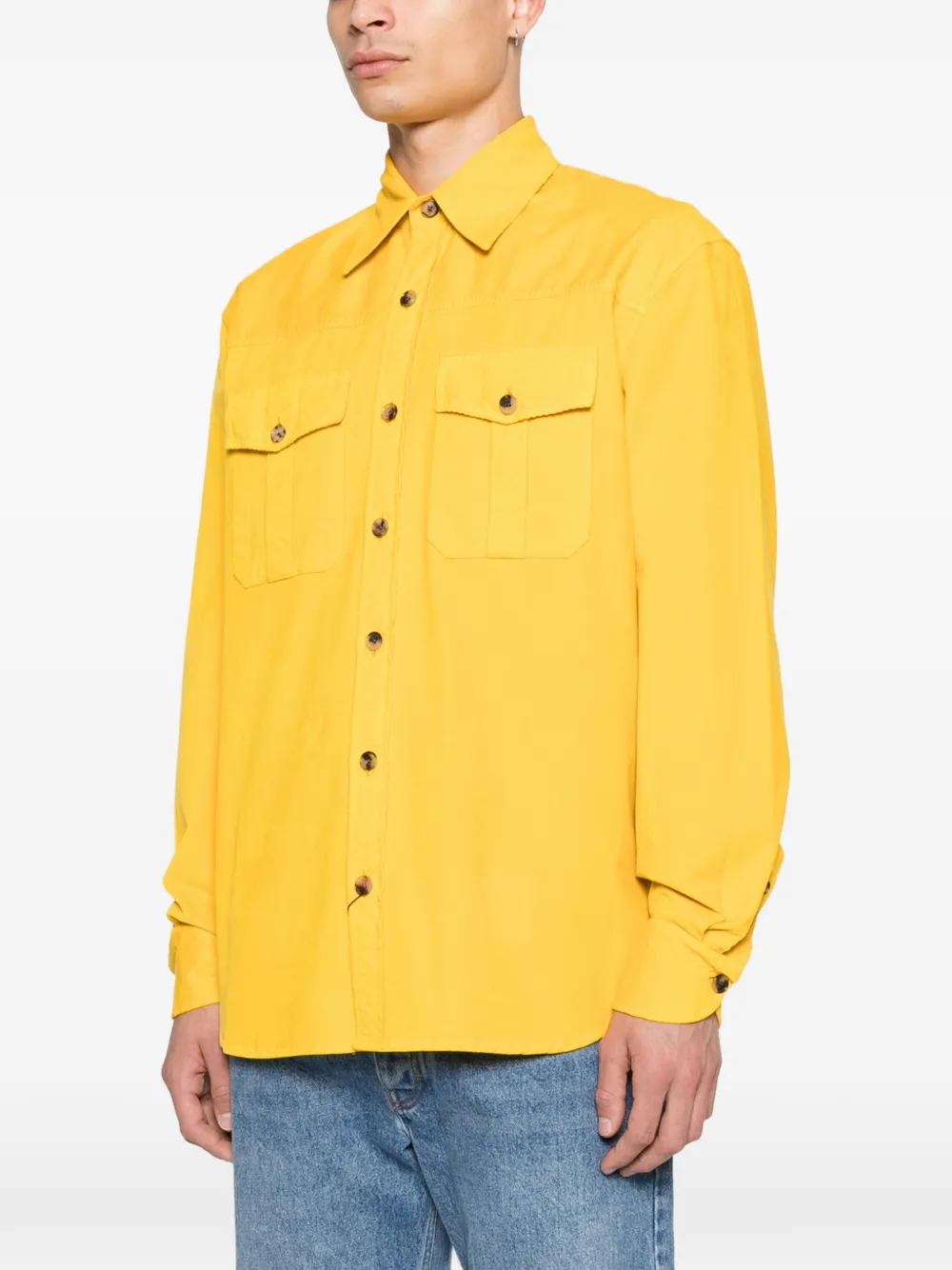  Isaia Chest-pocket Shirt - Yellow 