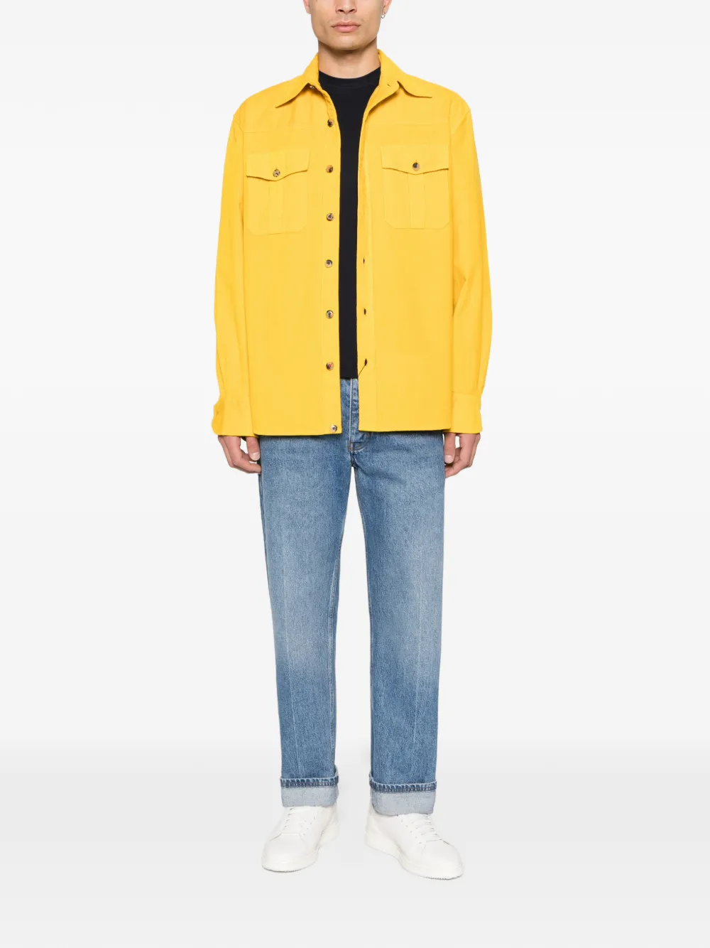 Isaia chest-pocket shirt - Geel