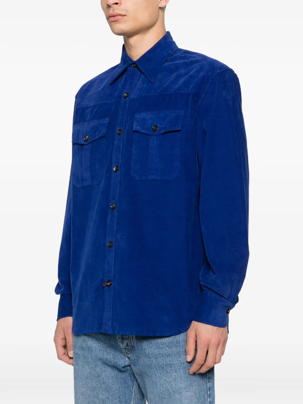  Isaia Chest-pocket Shirt - Blue 