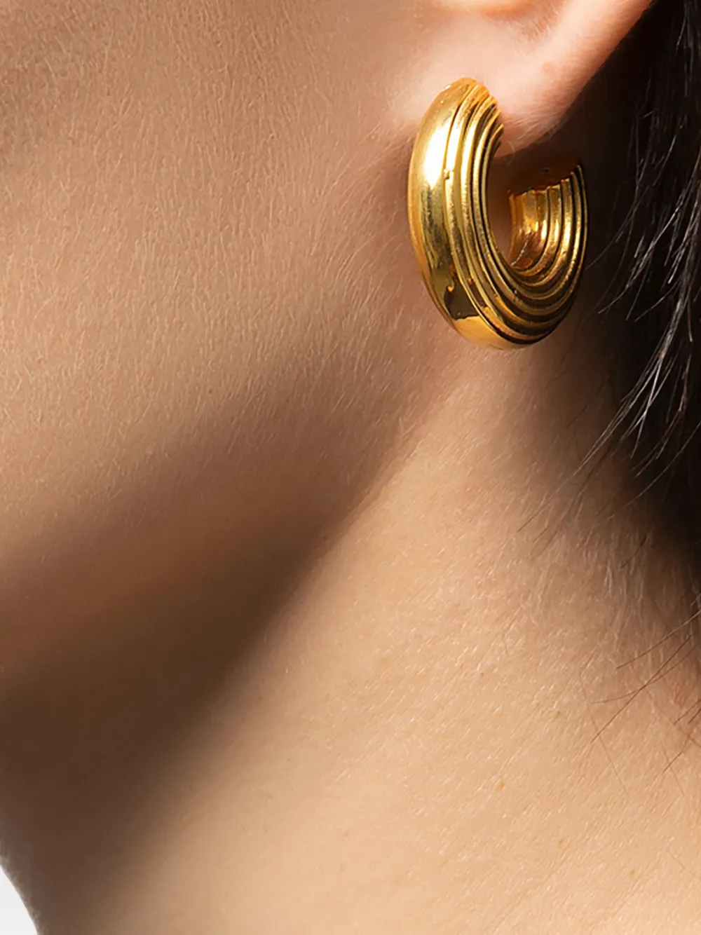 Nassimoto textured hoops earrings - Goud