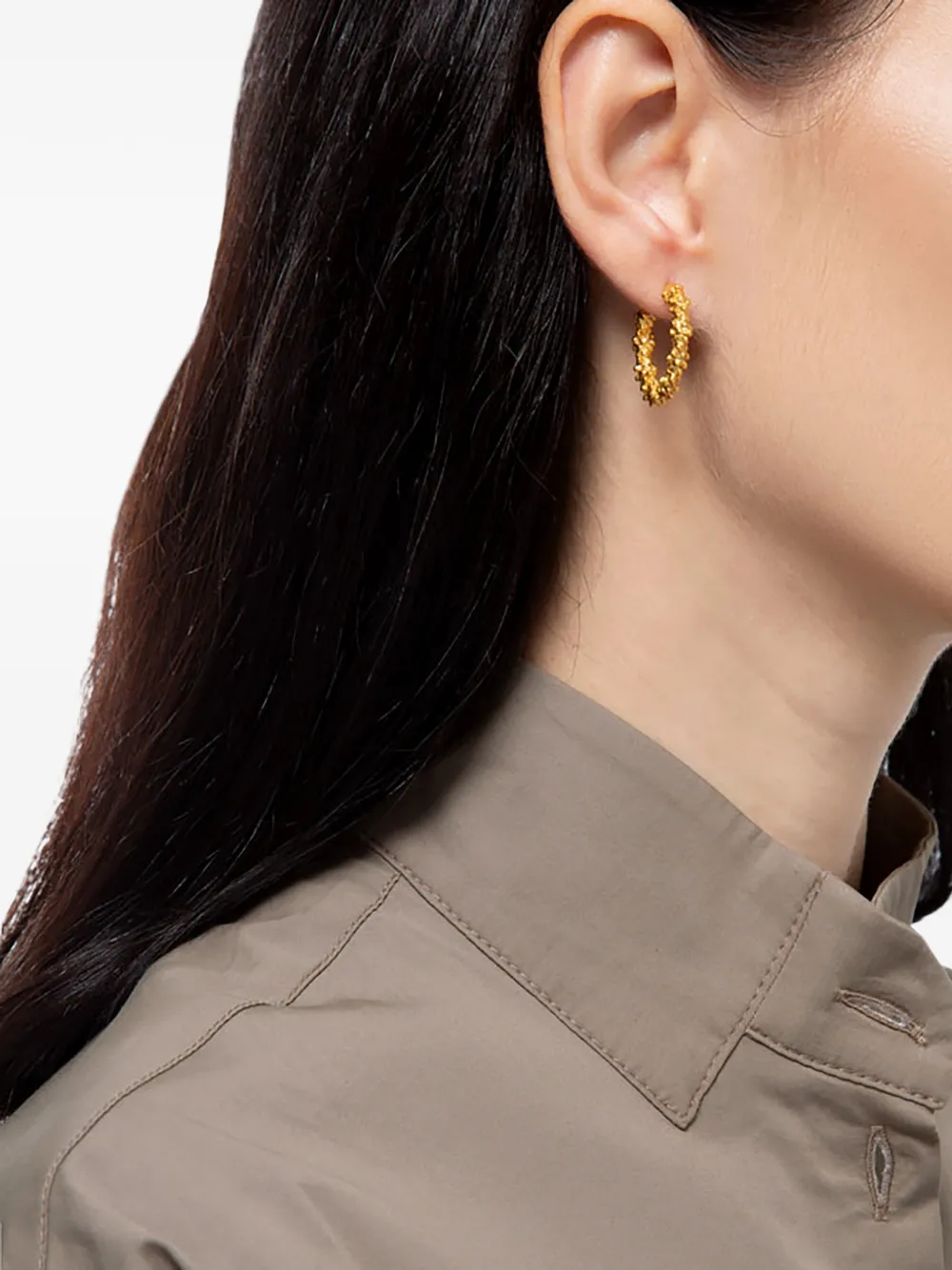 Nassimoto Quinn textured hoop earrings - Goud