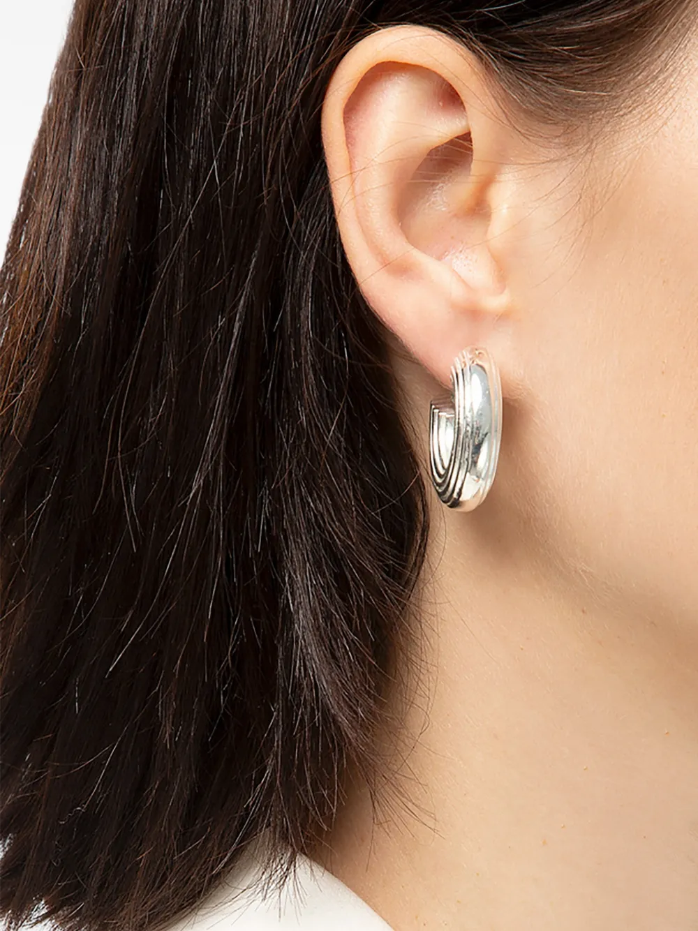 Nassimoto plated-textured hoop earrings - Zilver