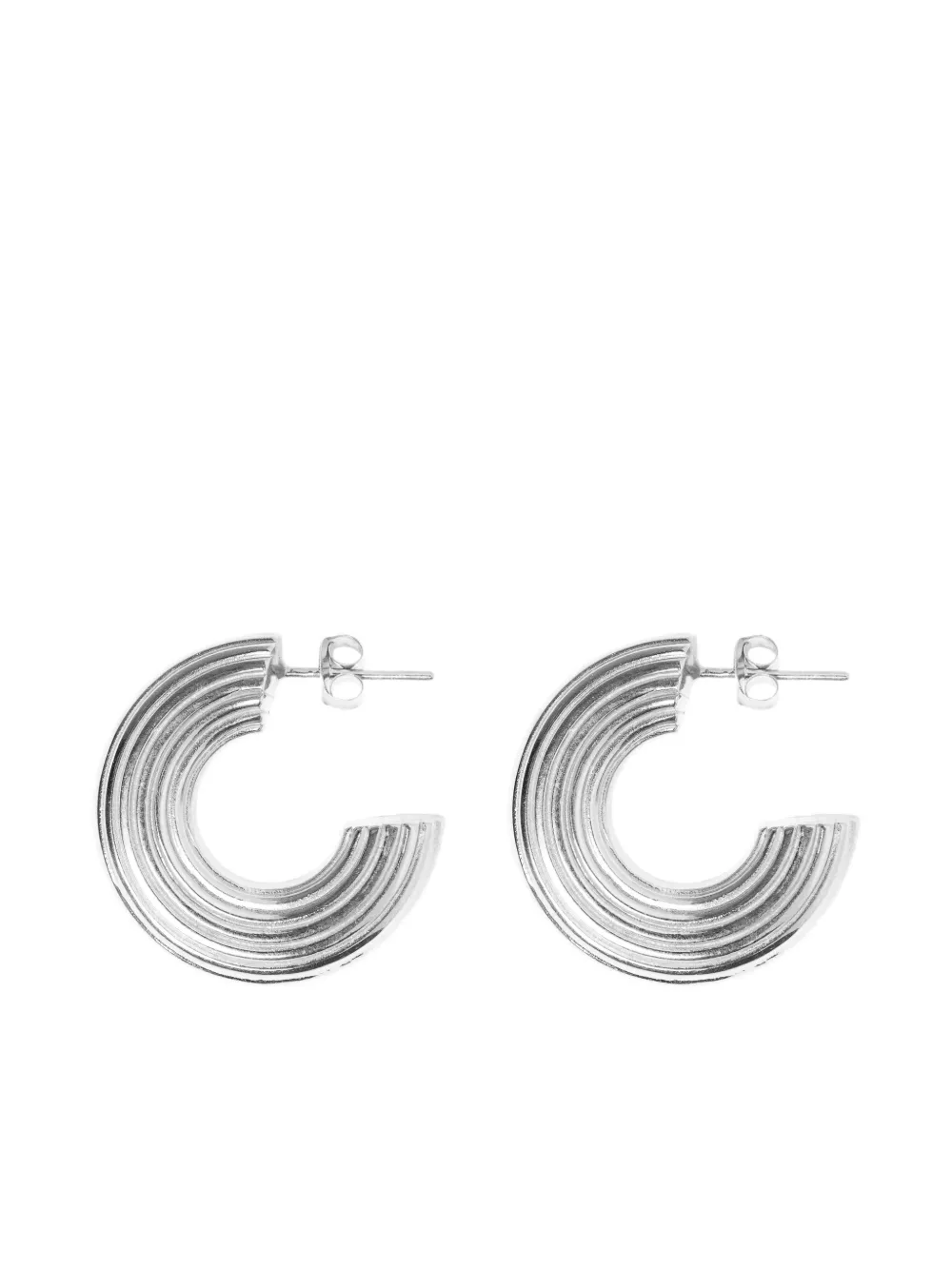 Nassimoto plated-textured hoop earrings - Argento
