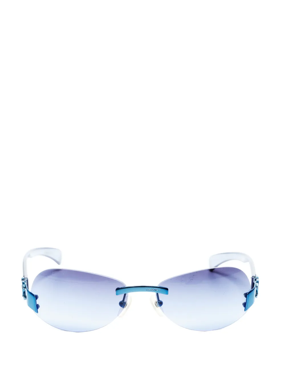 CHANEL Pre-Owned 2000s rimless CC Mark sunglasses - Blu