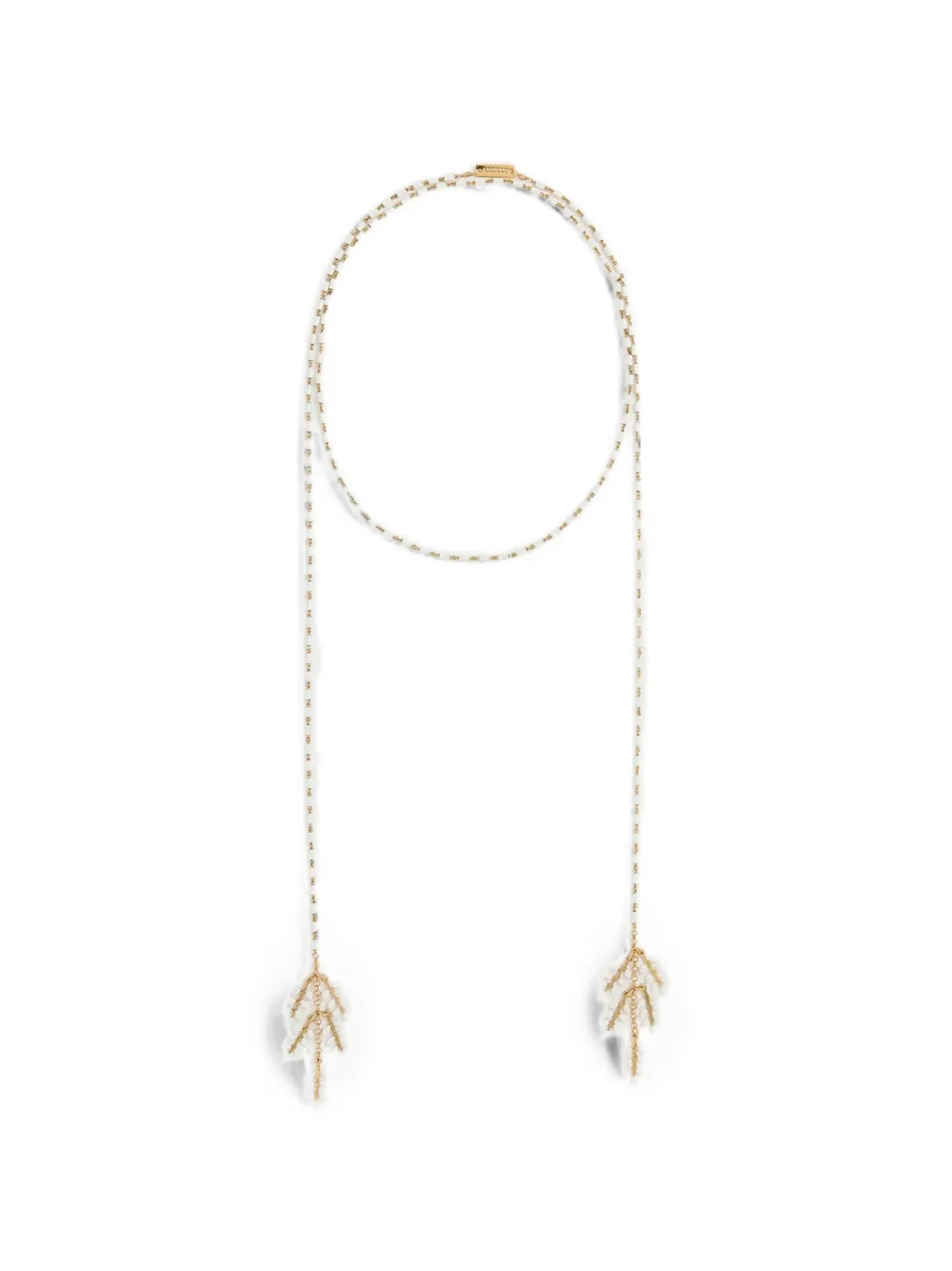 ISABEL MARANT beaded leaf-pendant necklace - Oro
