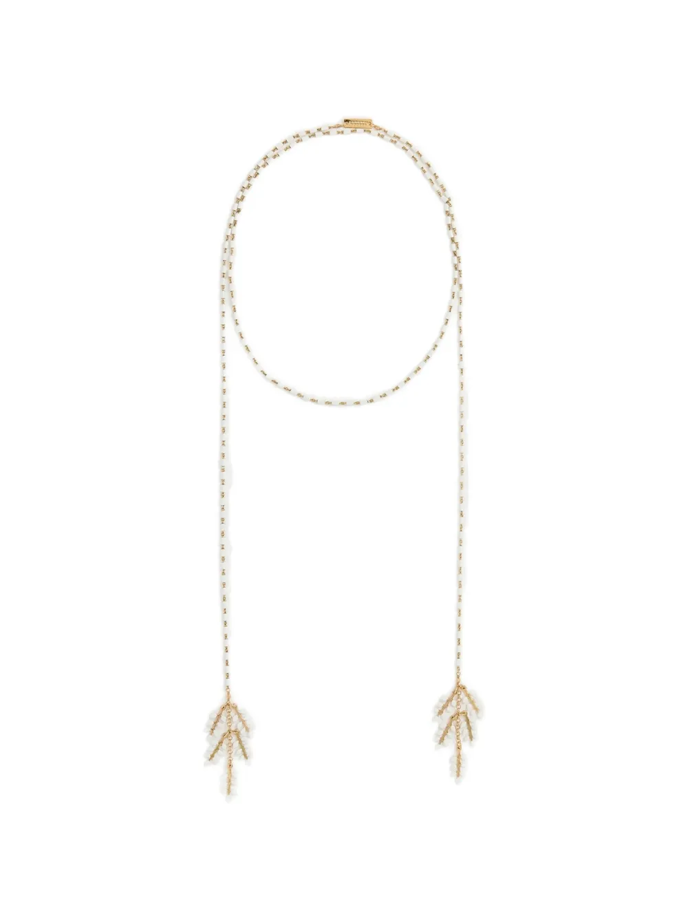 ISABEL MARANT beaded leaf-pendant necklace - Oro