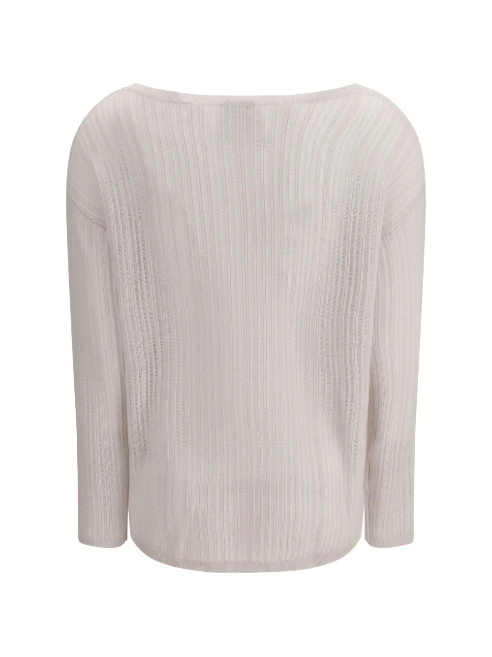 Allude Ribgebreide trui met boothals Beige