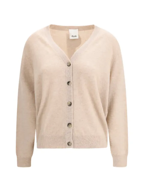 Allude button V-neck cardigan