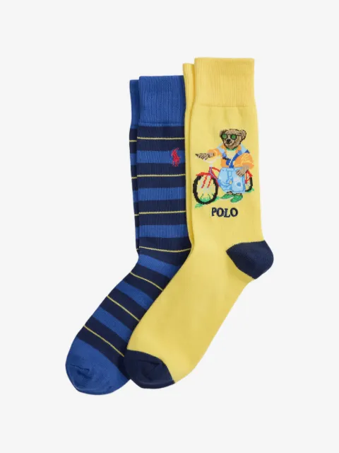 Polo Ralph Lauren Polo Bear striped-pattern socks (pack of two)