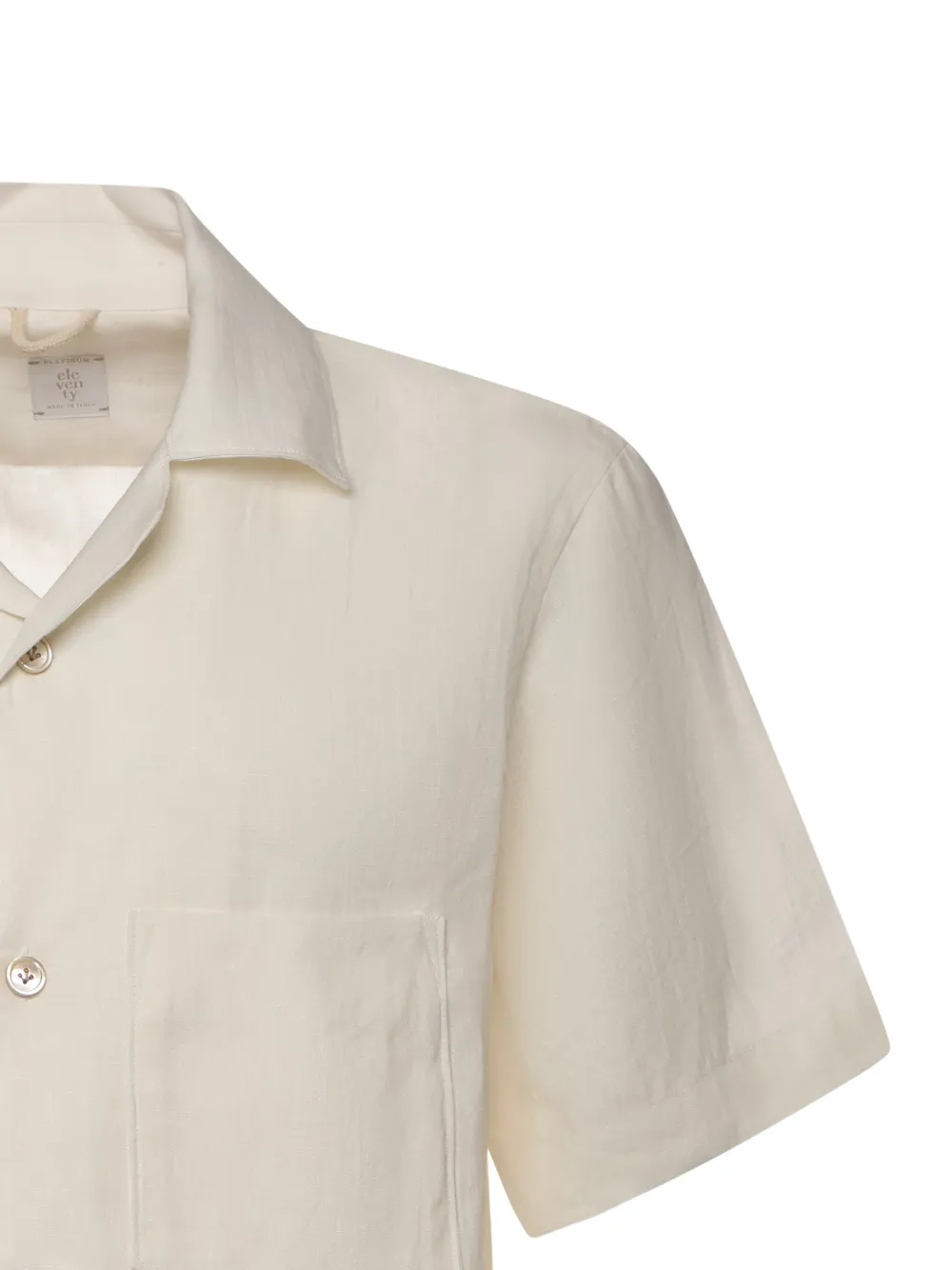 Eleventy Overhemd met korte mouwen en zak Beige