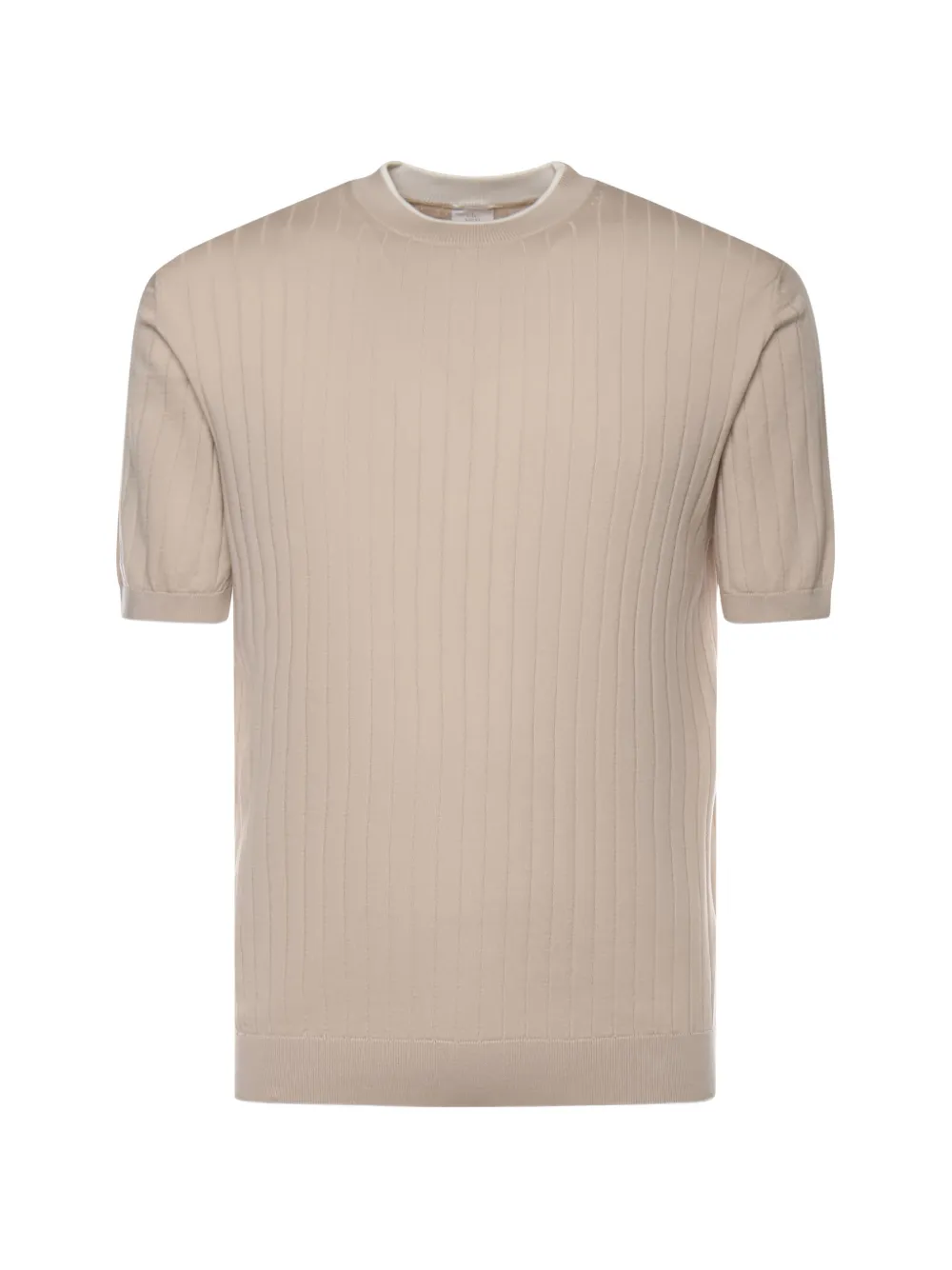 Eleventy Cotton Ribbed T-shirt In Neutral