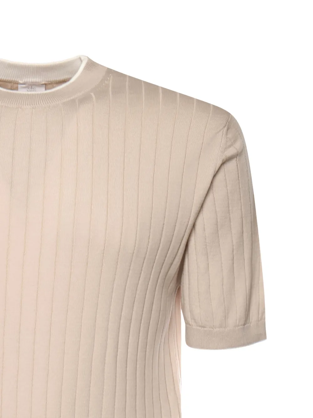 Eleventy Katoen geribbeld T-shirt Beige