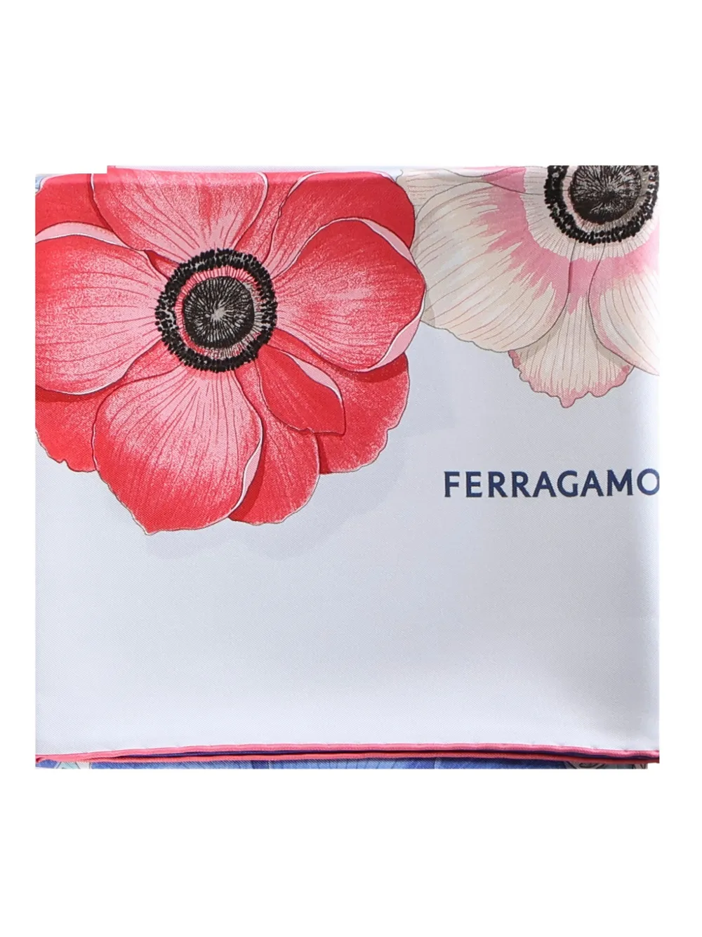 Ferragamo floral silk scarf - Blu