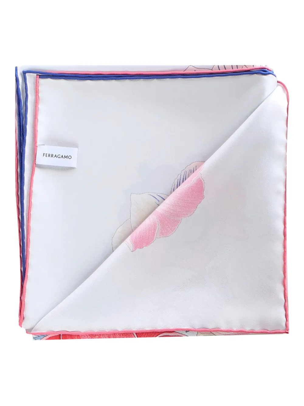 Ferragamo floral silk scarf - Blauw