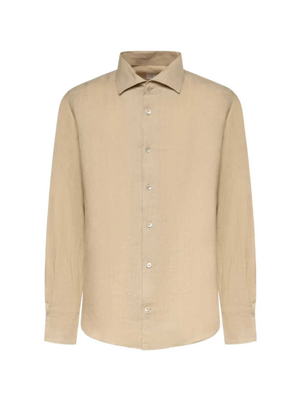 Eleventy linen spread-collar shirt - Nude