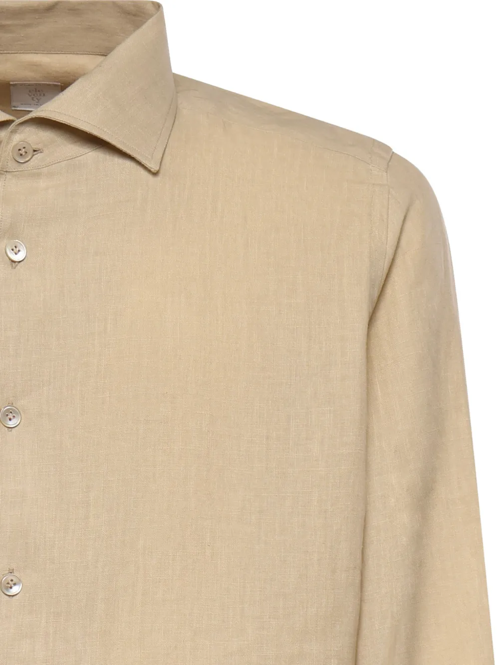 Eleventy Linnen overhemd met gespreide kraag Beige