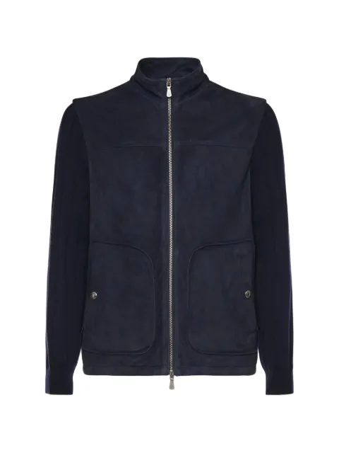 Eleventy panelled zip-fastening jacket