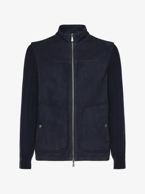 Eleventy panelled zip-fastening jacket