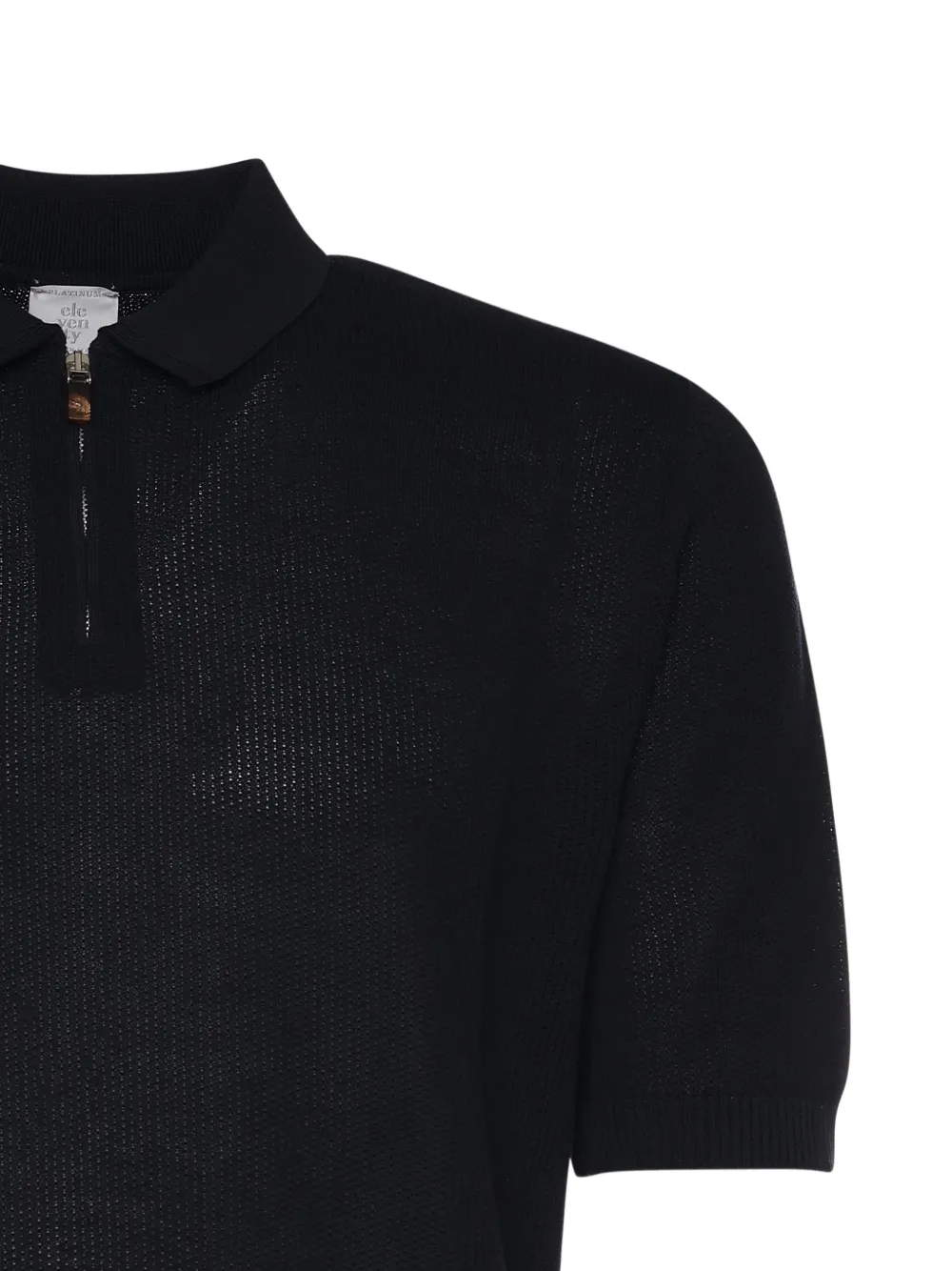 Eleventy Poloshirt met rits en korte mouwen Blauw